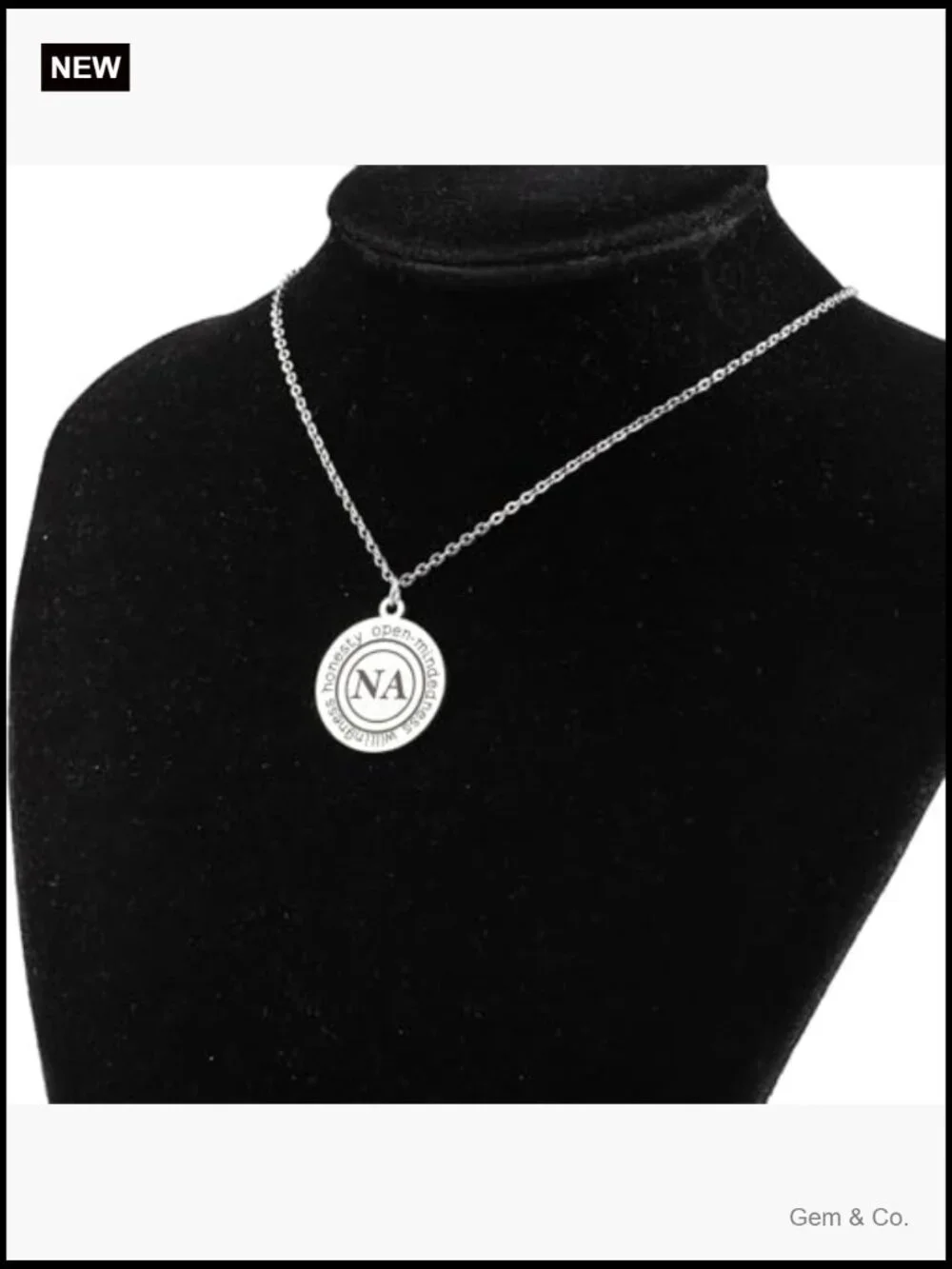 Addiction Recovery Symbol Necklace - Sobriety Gift - Pendant